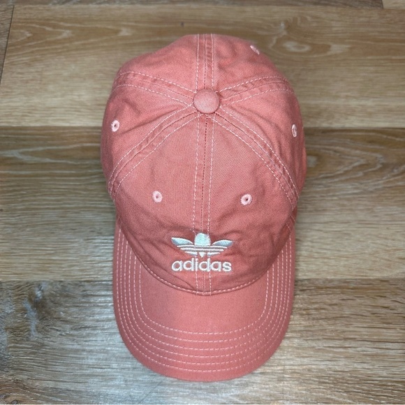NWOT Adidas Women's Coral Embroidered Adjustable Baseball Cap Hat - Picture 2 of 11